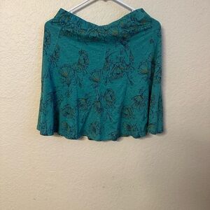 Toad&Co Teal Floral Mini Skirt